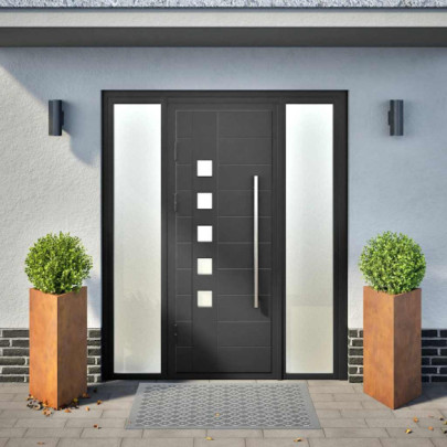 Jardiniere Grădină Oțel Triunghi - 2 buc., 40x40x75 cm