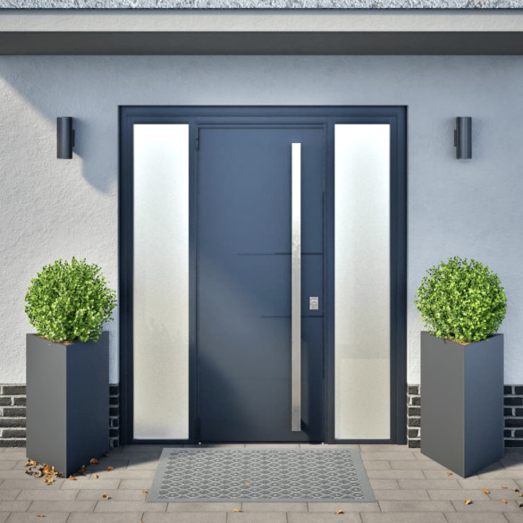 Jardiniere Grădină Antracit 2 Bucăți Triunghi Oțel 50x43x75 cm