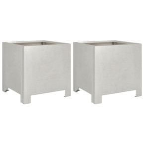 Jardiniere Grădină Oțel Inoxidabil 30x30 cm - Set 2 Bucăți 2