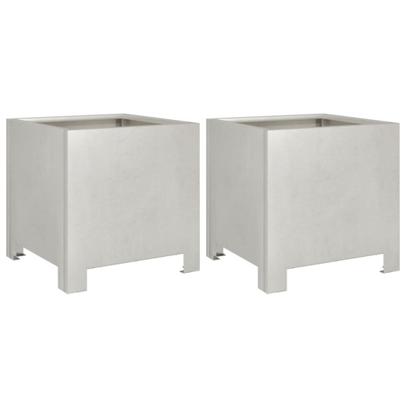 Jardiniere Grădină Oțel Inoxidabil 30x30 cm - Set 2 Bucăți