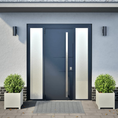 Jardiniere Grădină 2 buc. - Alb - Oțel | Livrare Gratuită