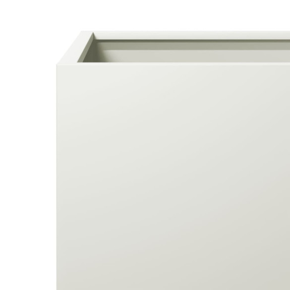 Jardiniere Grădină 2 buc. - Alb - Oțel | Livrare Gratuită