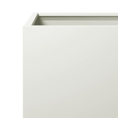 Jardiniere Grădină 2 buc. - Alb - Oțel | Livrare Gratuită