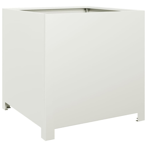 Jardinieră Grădină Albă Oțel 50x50 cm - Livrare Gratuită