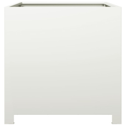 Jardinieră Grădină Albă Oțel 50x50 cm - Livrare Gratuită