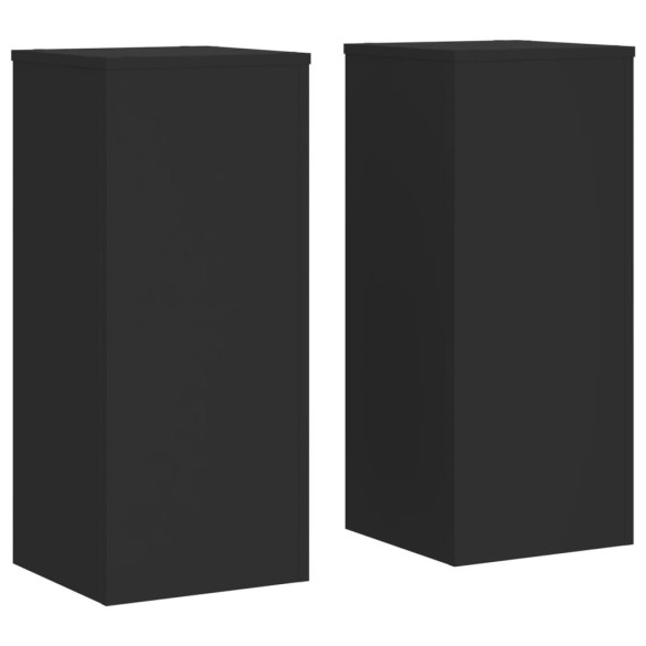 Suporturi Plante Lemn Negru - 2 bucăți - 30x30x70 cm
