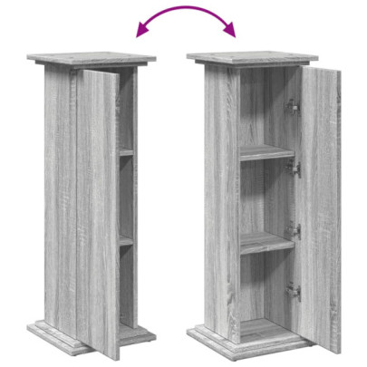 Suport Expozitie cu Depozitare Sonoma Gri - 90 cm