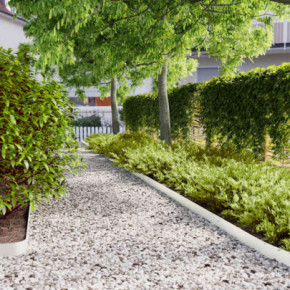 Borduri Gazon Alb Oțel Laminat | 50 buc | Livrare Gratuită