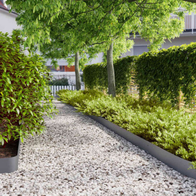 Borduri Gazon Oțel Antracit 50 buc - Livrare Gratuită