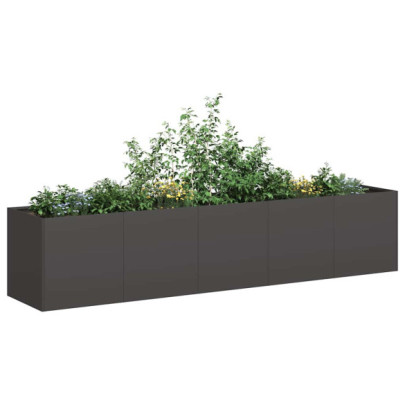 Jardinier Oțel Laminat Negru 200x40x40 cm - Livrare Gratuită