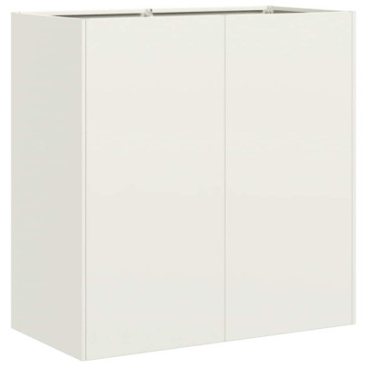 Jardinieră Albă Oțel 80x40x80 cm - Livrare Gratuită