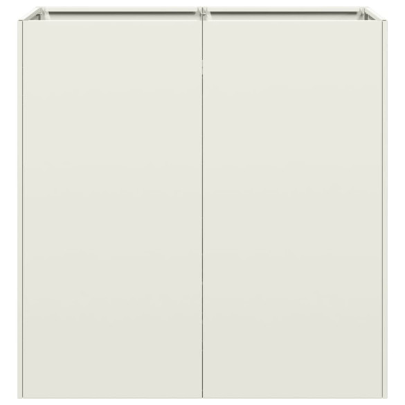 Jardinieră Albă Oțel 80x40x80 cm - Livrare Gratuită