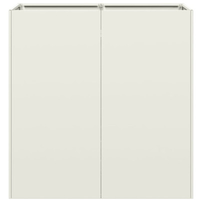 Jardinieră Albă Oțel 80x40x80 cm - Livrare Gratuită