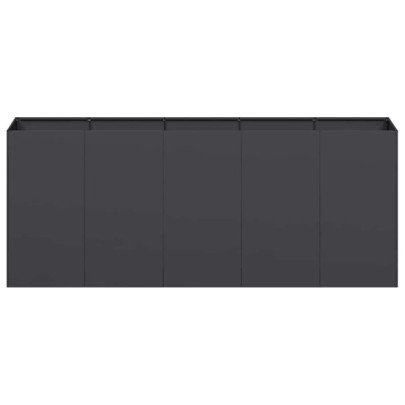 Jardinier Oțel Negru 200x40x80 cm | Livrare Gratuită