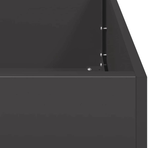 Jardinier Oțel Negru 200x40x80 cm | Livrare Gratuită