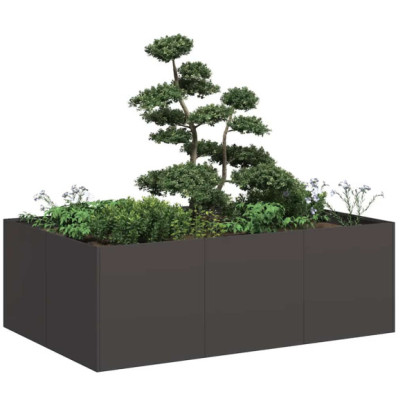 Jardinier Oțel Negru 120x80x40 cm - Livrare Gratuită