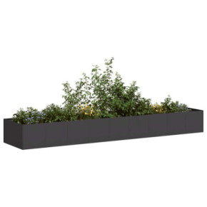 Jardinieră Oțel Negru 360x80x40 cm | Livrare Gratuită