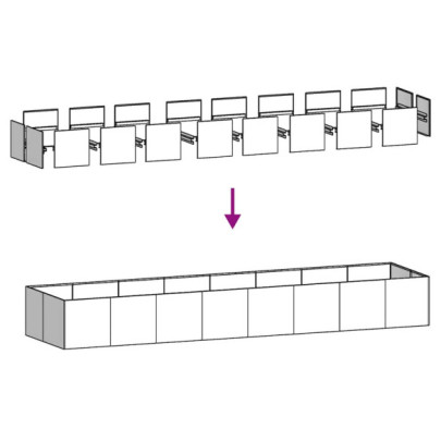 Jardinieră Rusty Oțel Rezistent 360x80x40 cm - Livrare Gratuită