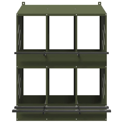 Cutie Pui Metal 6 Compartimente Verde Măsline | Livrare Gratuită