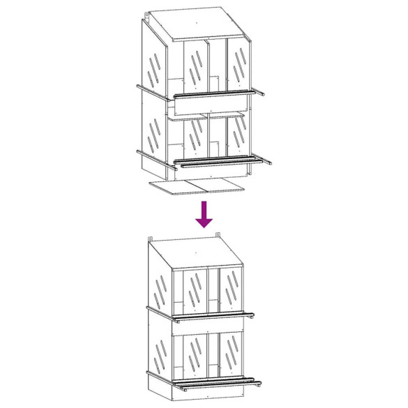 Cuibă Pui 4 Compartimente Metal Verde Măsline - Livrare Gratuită