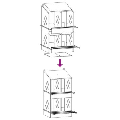 Cutie Cuibar Pui 4 Compartimente Galvanizat | Livrare Gratuita