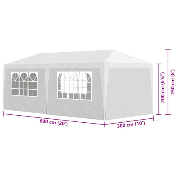 Cort de Petrecere Alb 3x6m - Rezistent la UV și Apă Cort de Petrecere Alb 3x6m - Rezistent la UV și Apă