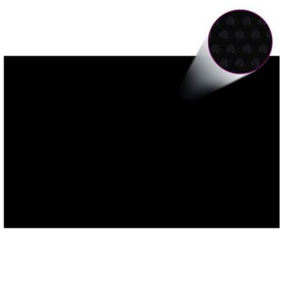 Folie de piscină solară - negru - 8x5 m - PE - dreptunghiular - plutitor