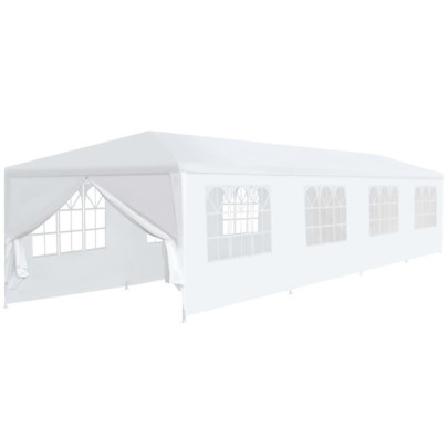 Cort de grădină - alb - 3 x 12 m