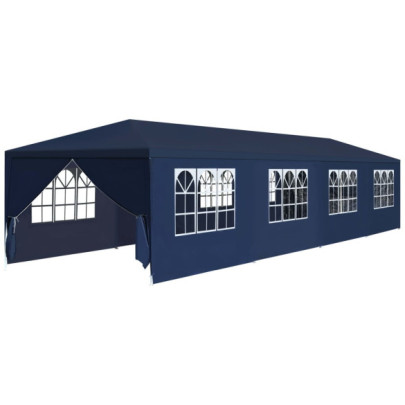 Pavilion de grădină 3 x 12 m - albastru