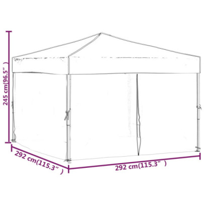 Cort Pliabil pentru Petreceri - Negru 3x3m cu Pereti Laterali