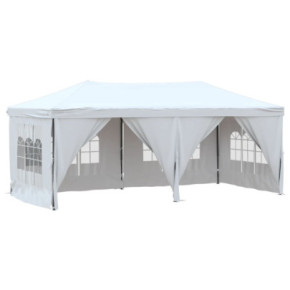 Cort Pliabil pentru Petreceri cu Pereți Lateral Alb 3x6m 2