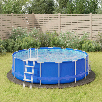 Acoperire geotextil piscină - gri deschis - Ø396 cm - poliester