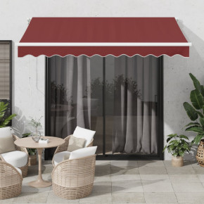 Copertină Retractabilă Manuală cu LED - Vișiniu 300x250 cm