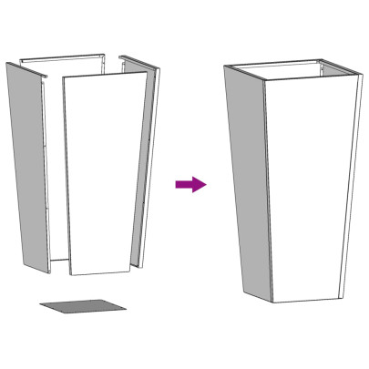 Jardiniere Grădină Oțel Intemperii - Set 2 Bucăți 35x35x75 cm