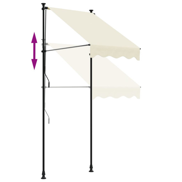 Copertină Retractabilă Crem 100x150 cm - Țesătură și Oțel