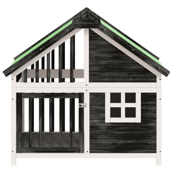 Cușcă Câine Exterior Gri - Lemn Masiv Pin - Livrare Gratuită