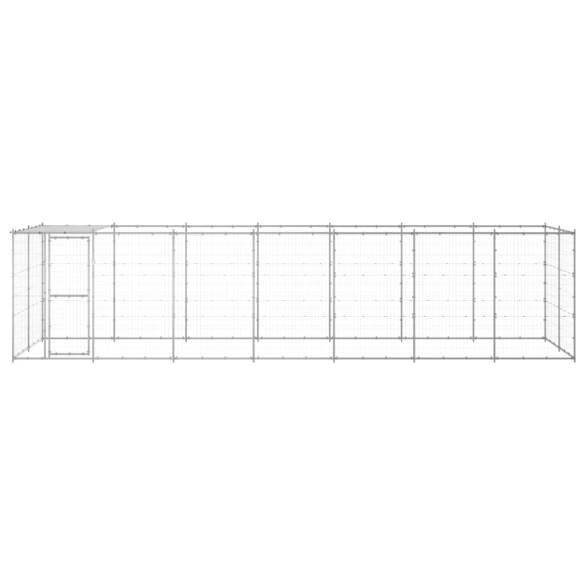 Padoc Câini Exterior Acoperit - Oțel Galvanizat - 16,94 m²