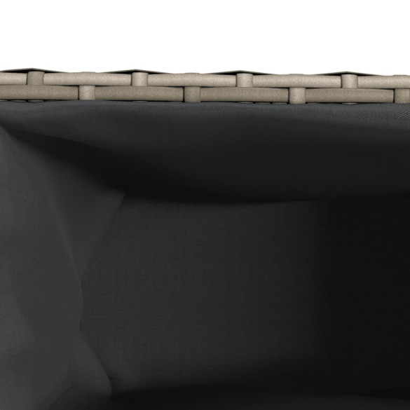 Jardinieră Grădină 2 Ghivece Poliratan Gri - 90x20x40 cm