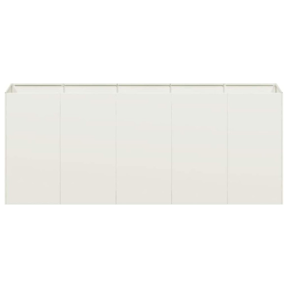 Jardinier Alb Oțel Laminat la Rece 200x40x80 cm - Livrare Gratuită