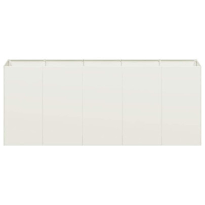 Jardinier Alb Oțel Laminat la Rece 200x40x80 cm - Livrare Gratuită