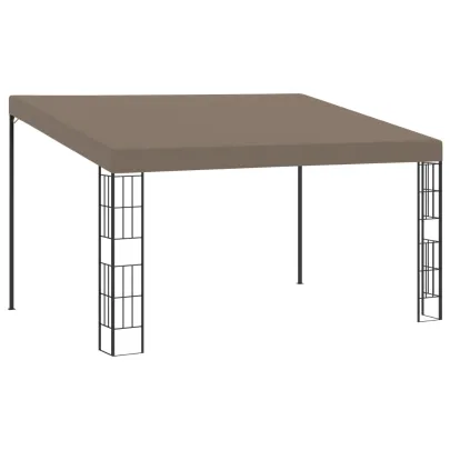 Pavilion montat pe perete - 4x3 m - textil - gri taupe
