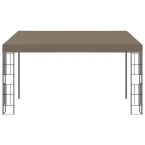 Pavilion montat pe perete - 4x3 m - textil - gri taupe 2