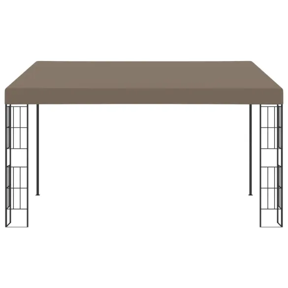 Pavilion montat pe perete - 4x3 m - textil - gri taupe
