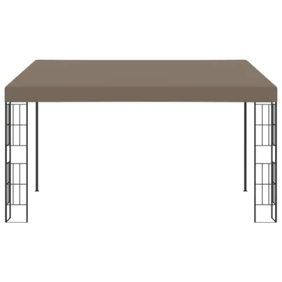 Pavilion montat pe perete - 4x3 m - textil - gri taupe