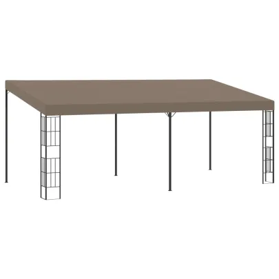 Pavilion montat pe perete - gri taupe - 6 x 3 m - material textil