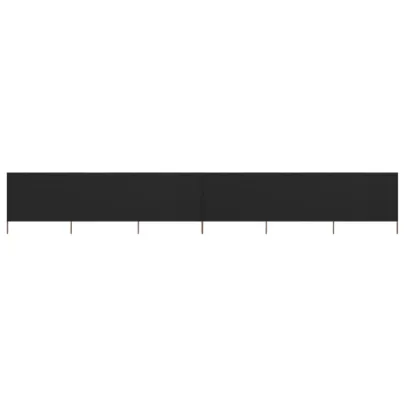 Paravan anti-vânt cu 6 panouri - negru - 800 x 120 cm - textil