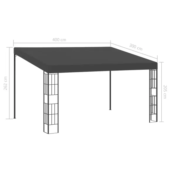 Pavilion de perete antracit 3x4m - Material textil rezistent Pavilion de perete antracit 3x4m - Material textil rezistent