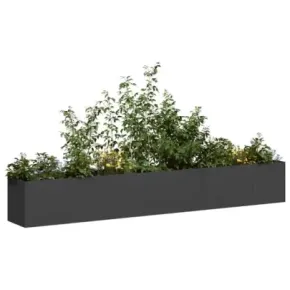 Jardinier Oțel Laminat Negru 280x40x40 cm - Livrare Gratuită