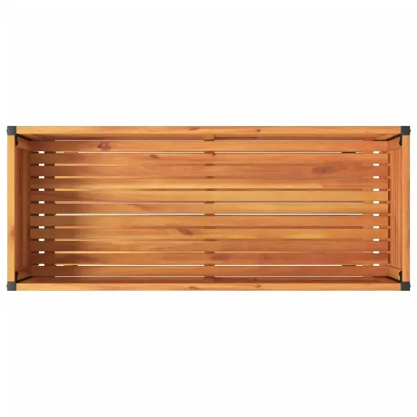 Jardinieră Grădină cu Raft Lemn Acacia și Oțel 110x45x80cm