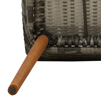 Set Dining Grădină 9 Piese Ratan Gri | Masă + 8 Scaune